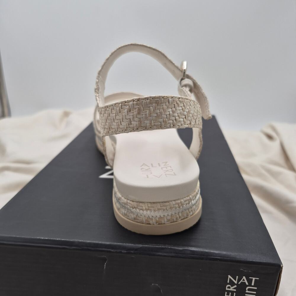NEW Naturalizer Neila 2 espadrille platform sole wrapped raffia Sandal cream 9.5 - Picture 6 of 8